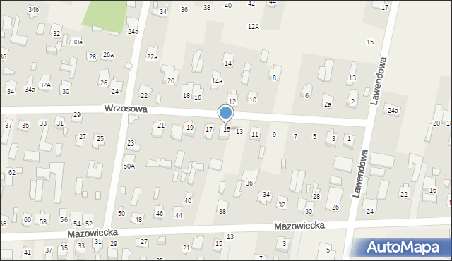 Chrośla, Wrzosowa, 15, mapa Chrośla