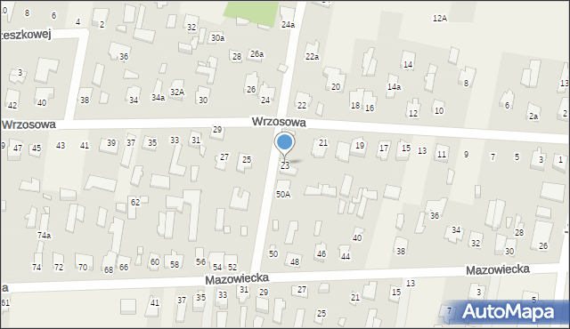 Chrośla, Wrzosowa, 23, mapa Chrośla