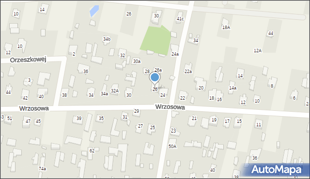 Chrośla, Wrzosowa, 26, mapa Chrośla