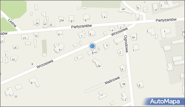 Chwalęcice, Wrzosowa, 5, mapa Chwalęcice