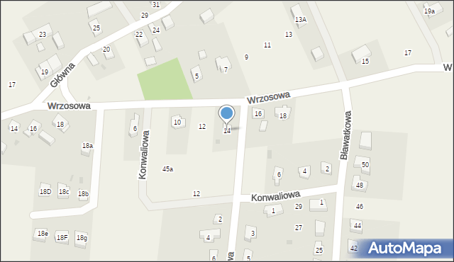 Chwałowice, Wrzosowa, 14, mapa Chwałowice