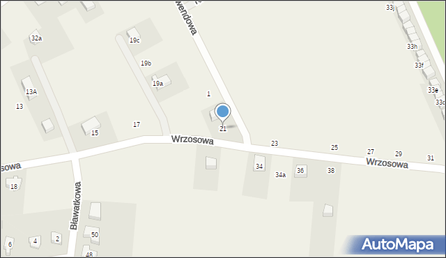 Chwałowice, Wrzosowa, 21, mapa Chwałowice