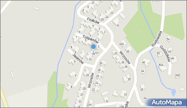 Cieszyn, Wrzosów, 33, mapa Cieszyna