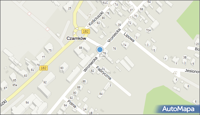 Czarnków, Wroniecka, 80, mapa Czarnków