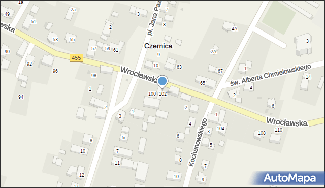 Czernica, Wrocławska, 102, mapa Czernica