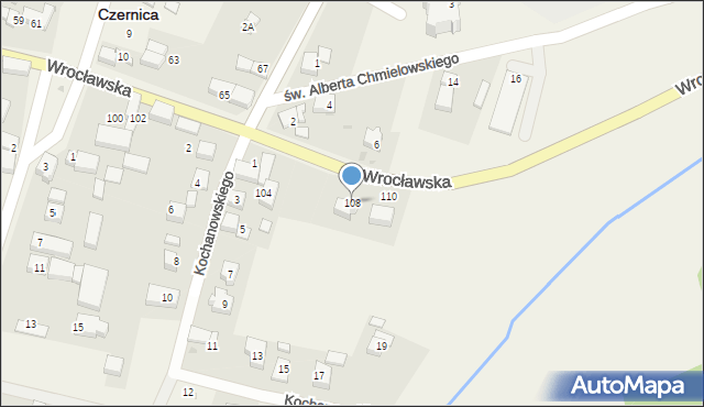 Czernica, Wrocławska, 108, mapa Czernica