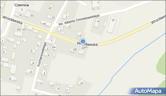 Czernica, Wrocławska, 110, mapa Czernica