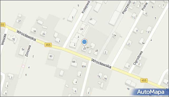 Czernica, Wrocławska, 43, mapa Czernica