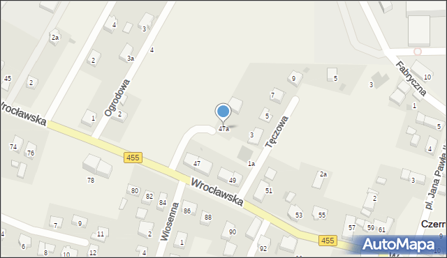 Czernica, Wrocławska, 47a, mapa Czernica