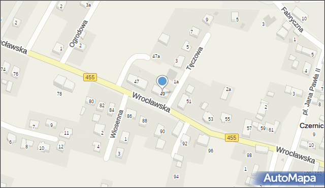 Czernica, Wrocławska, 49, mapa Czernica