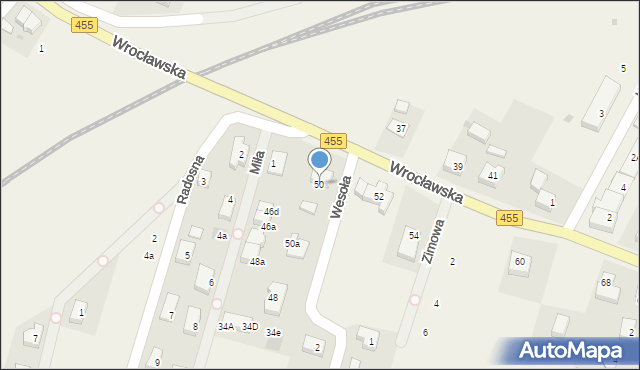 Czernica, Wrocławska, 50, mapa Czernica