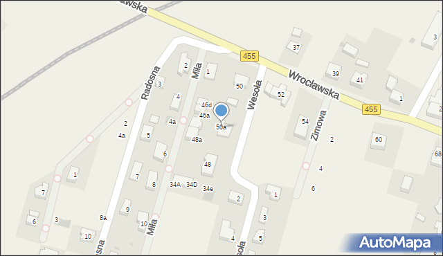 Czernica, Wrocławska, 50a, mapa Czernica