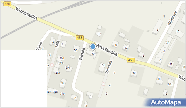 Czernica, Wrocławska, 52, mapa Czernica