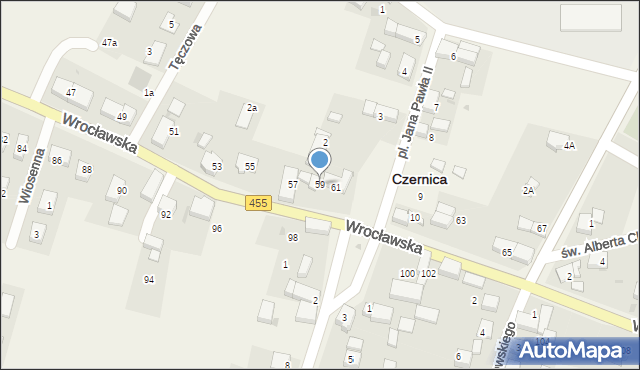 Czernica, Wrocławska, 59, mapa Czernica
