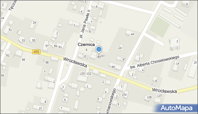 Czernica, Wrocławska, 63, mapa Czernica