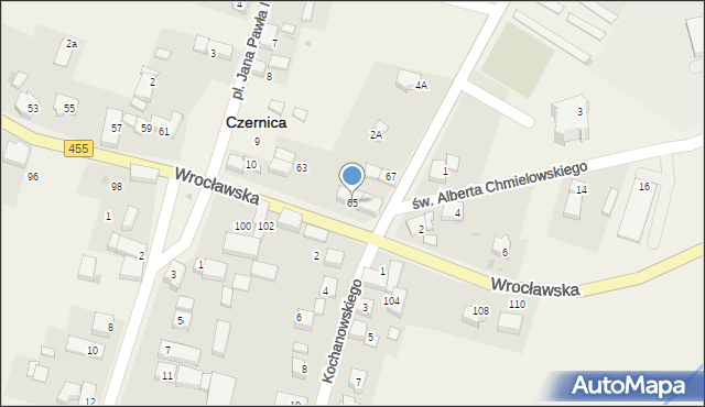 Czernica, Wrocławska, 65, mapa Czernica