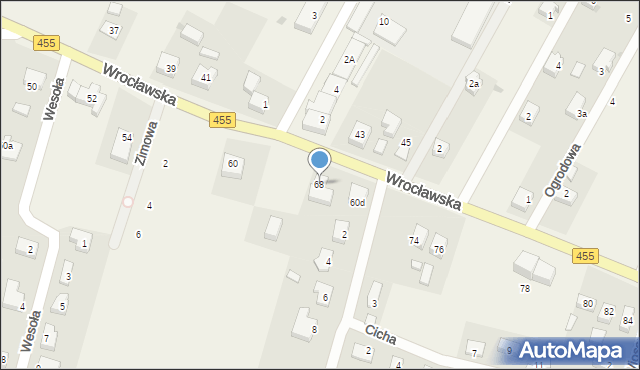 Czernica, Wrocławska, 68, mapa Czernica