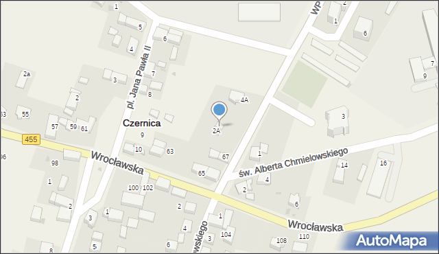 Czernica, Wrocławska, 69, mapa Czernica