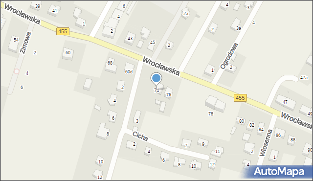 Czernica, Wrocławska, 74, mapa Czernica