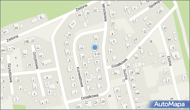 Czerwonak, Wrzosowa, 7, mapa Czerwonak