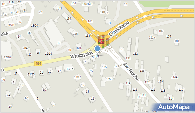 Częstochowa, Wręczycka, 1/3, mapa Częstochowy