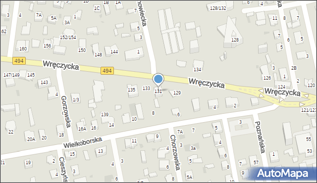 Częstochowa, Wręczycka, 131, mapa Częstochowy