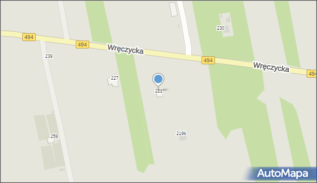Częstochowa, Wręczycka, 221, mapa Częstochowy