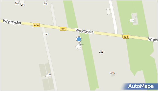 Częstochowa, Wręczycka, 227, mapa Częstochowy