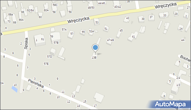 Częstochowa, Wręczycka, 51A, mapa Częstochowy