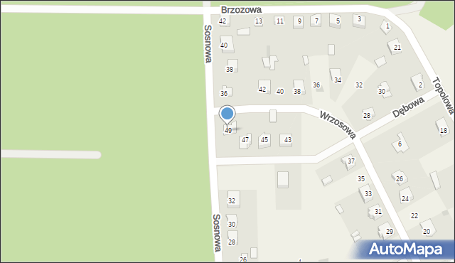 Dalekie-Tartak, Wrzosowa, 49, mapa Dalekie-Tartak