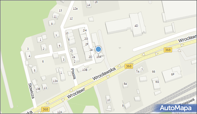 Długołęka, Wrocławska, 10A, mapa Długołęka