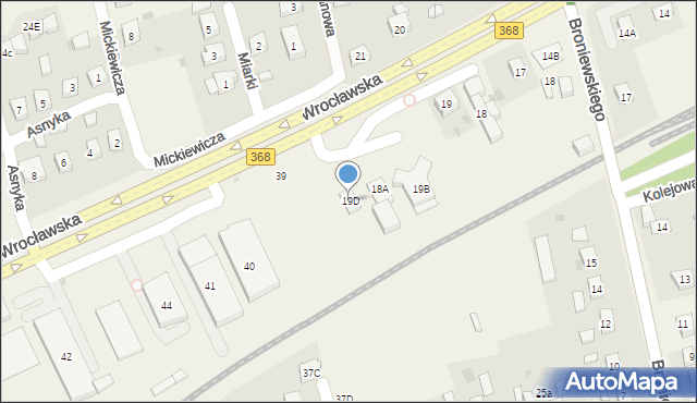 Długołęka, Wrocławska, 19D, mapa Długołęka