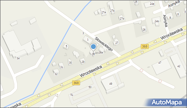 Długołęka, Wrocławska, 28, mapa Długołęka