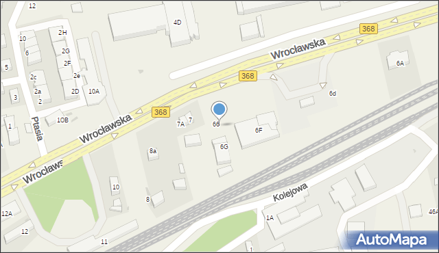 Długołęka, Wrocławska, 6b, mapa Długołęka