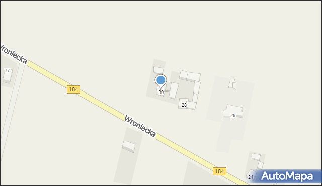 Dobrojewo, Wroniecka, 30, mapa Dobrojewo