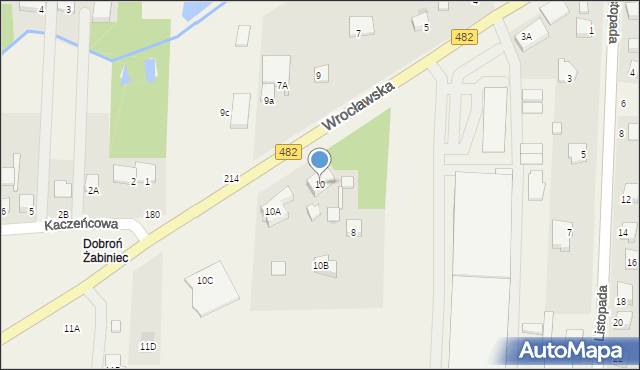 Dobroń, Wrocławska, 10, mapa Dobroń