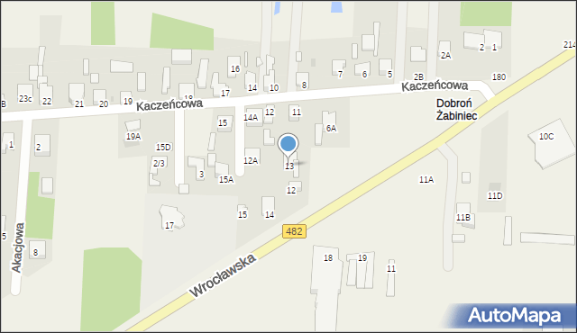 Dobroń, Wrocławska, 13, mapa Dobroń