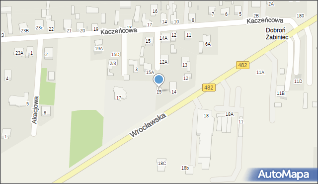 Dobroń, Wrocławska, 15, mapa Dobroń