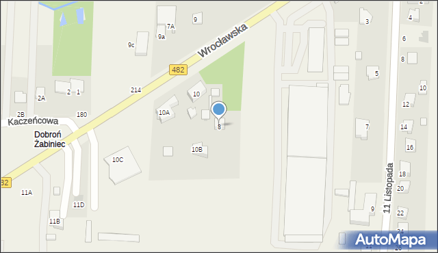 Dobroń, Wrocławska, 8, mapa Dobroń