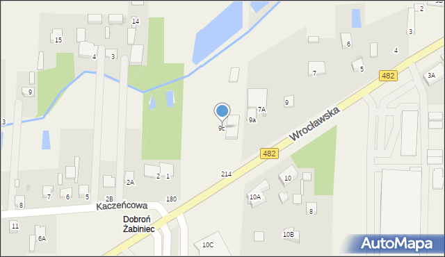 Dobroń, Wrocławska, 9c, mapa Dobroń