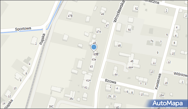 Domasław, Wrocławska, 43C, mapa Domasław