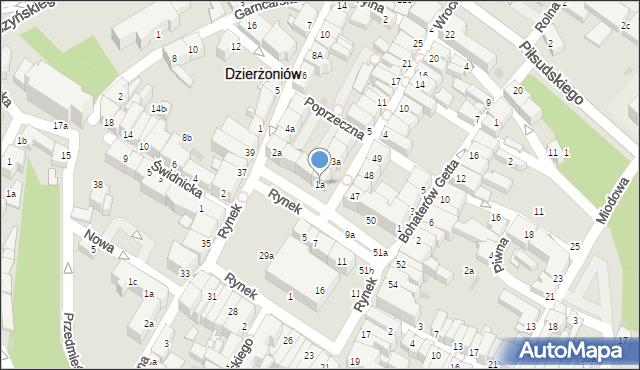 Dzierżoniów, Wrocławska, 1a, mapa Dzierżoniów