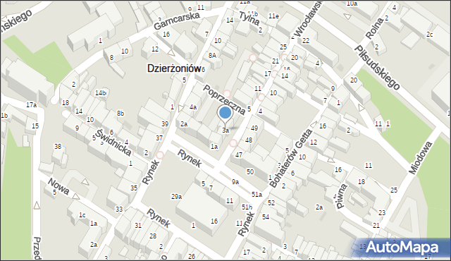 Dzierżoniów, Wrocławska, 3a, mapa Dzierżoniów