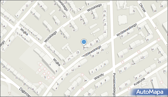 Gliwice, Wróblewskiego Walerego, gen., 27, mapa Gliwic