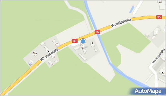 Gniechowice, Wrocławska, 11, mapa Gniechowice