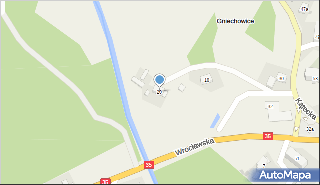 Gniechowice, Wrocławska, 20, mapa Gniechowice