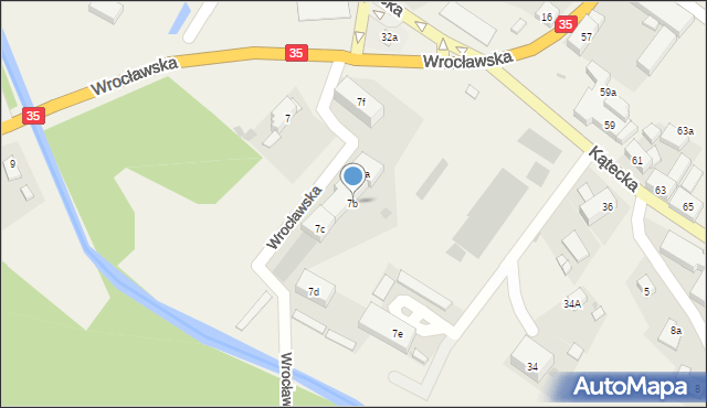 Gniechowice, Wrocławska, 7b, mapa Gniechowice