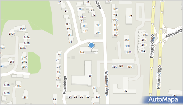 Gorzów Wielkopolski, Wróblewskiego Walerego, gen., 37C, mapa Gorzów Wielkopolski