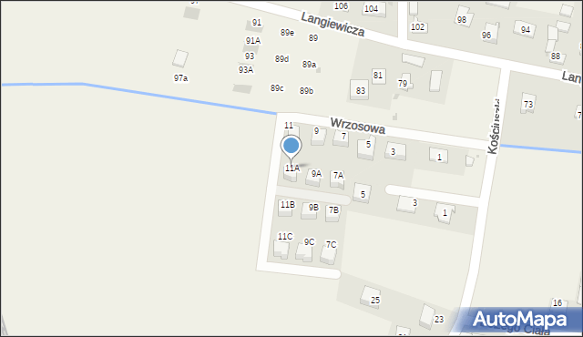 Goszcza, Wrzosowa, 11A, mapa Goszcza