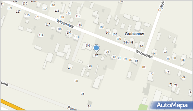 Grabianów, Wrzosowa, 97, mapa Grabianów